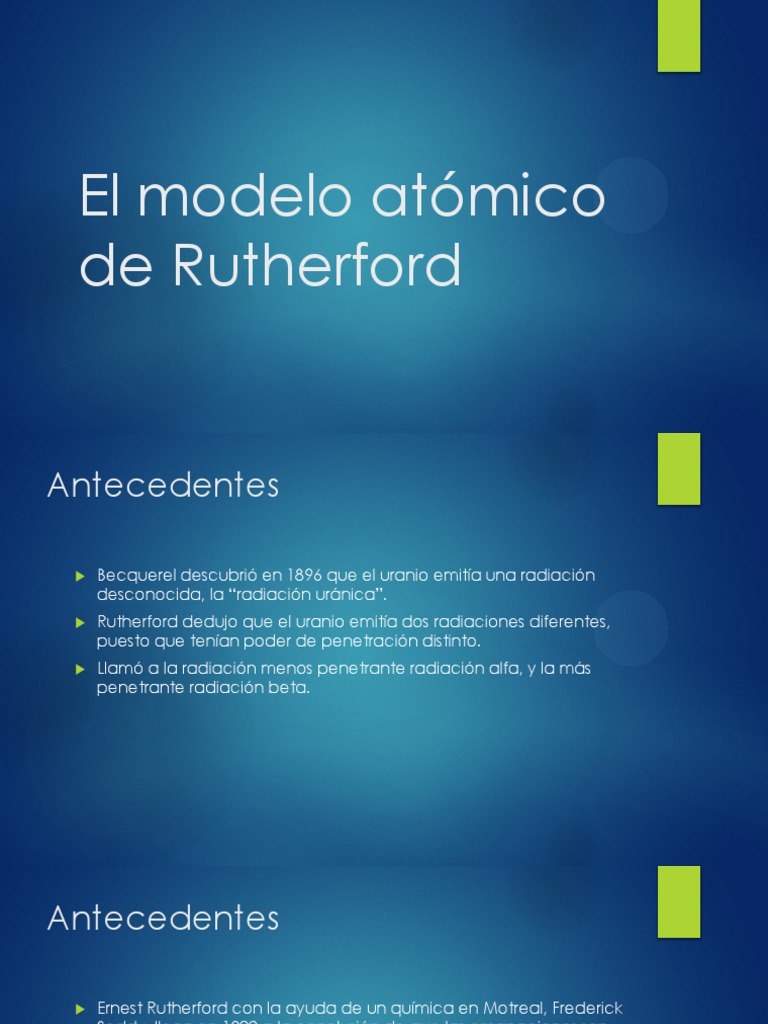 El Modelo Atómico de Rutherford | PDF | Núcleo atómico | Desintegración ...