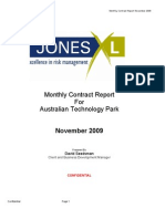 Monthly Contract Report For Australian Technology Park: November 2009