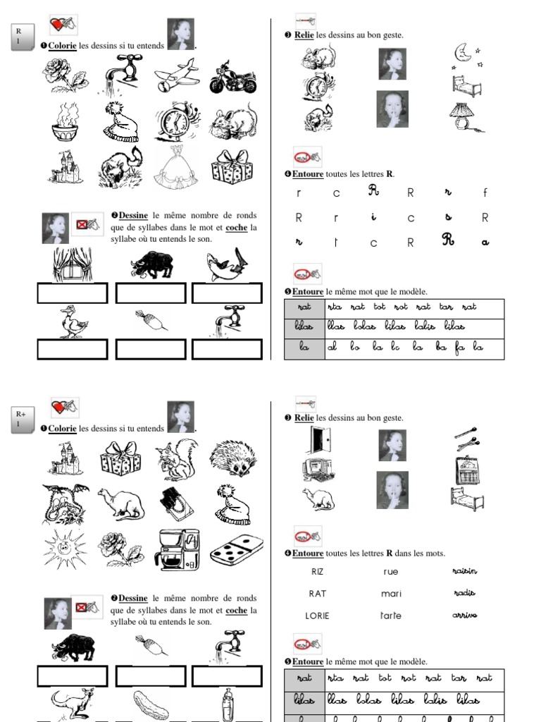 Exercices sur le son R et les syllabes | PDF