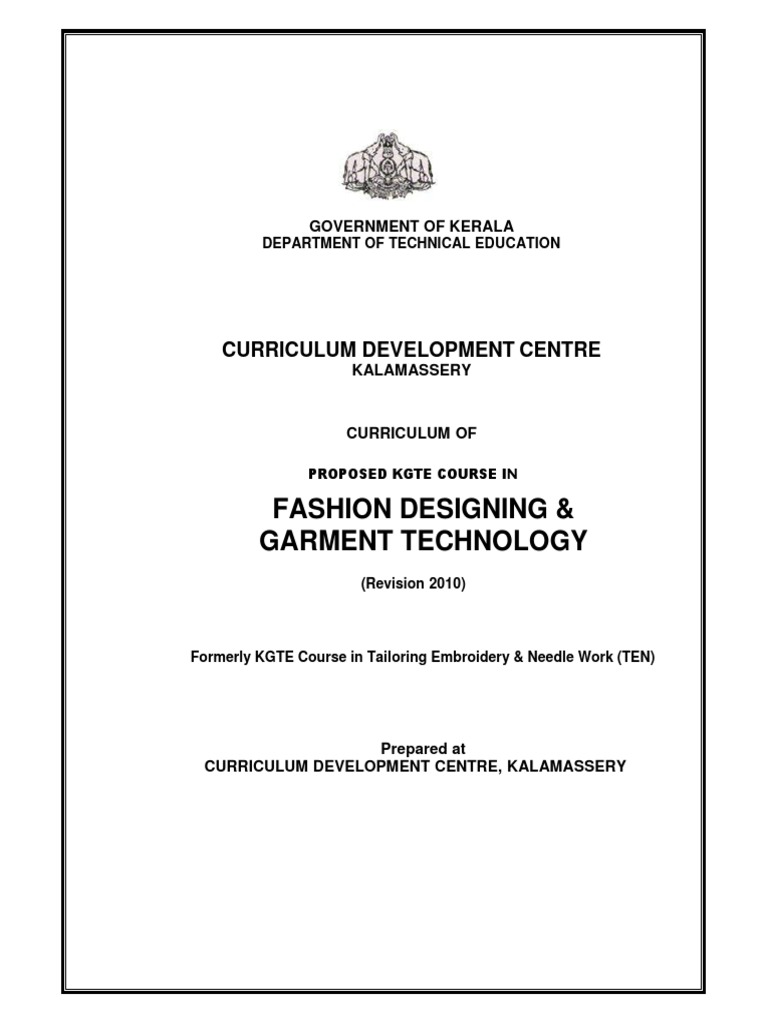 FDGT Syllabus 2010 PDF Textiles Sewing