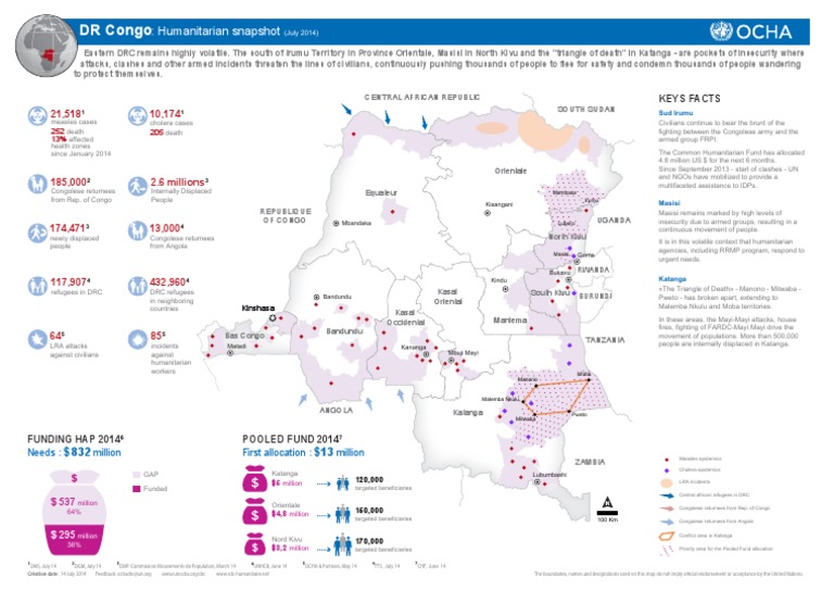 DRC - Humanitarian Snapshot - July 2014 ENG | PDF | Democratic Republic ...