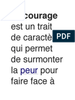 Le Courage Est Un Trait de Caractère Qui Permet de Surmonter La Peur Pour Faire Face À Un Danger