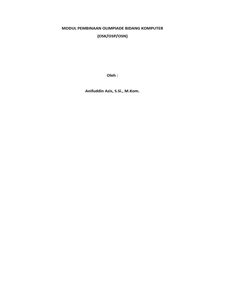 Modul Pembinaan Olimpiade Bidang Komputer