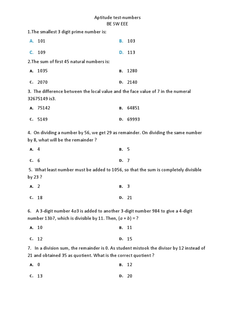 Apt I Numbers | PDF