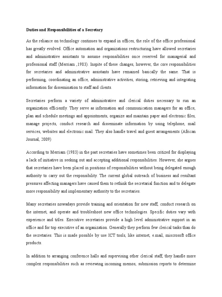 WHAT DOES A SECRETARY DO 12 ESSENTIAL SECRETARY DUTIES intelligence overview