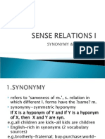 Sense Relations I