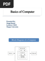 Basics of Computer: Presented By: Maggi Bansal Lecturer, CSED Thapar University