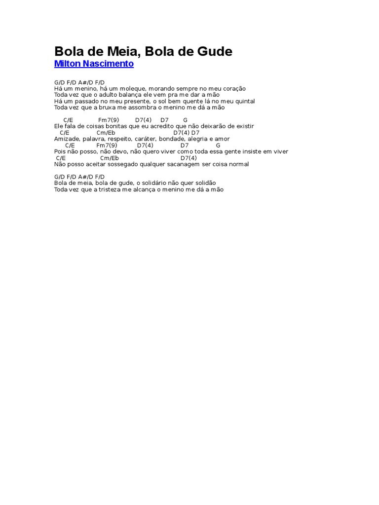 Letra da Música 