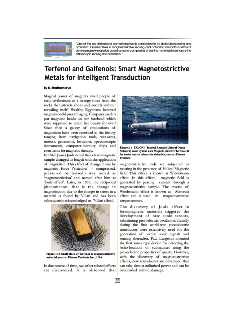 Magnetostrictive Materials Overview | PDF | Shape Memory Alloy | Sonar