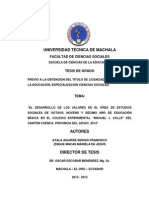 Tesis Desarrollo de Valores en El Área de Estudios Sociales