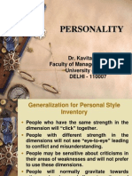 Personality: Dr. Kavita Singh Faculty of Management Studies University of Delhi DELHI - 110007