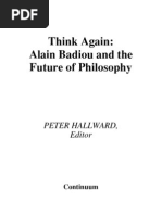 Download Hallward Peter - Think Again Alain Badiou  the Future of Philosophy by acountrydoctor SN23810954 doc pdf
