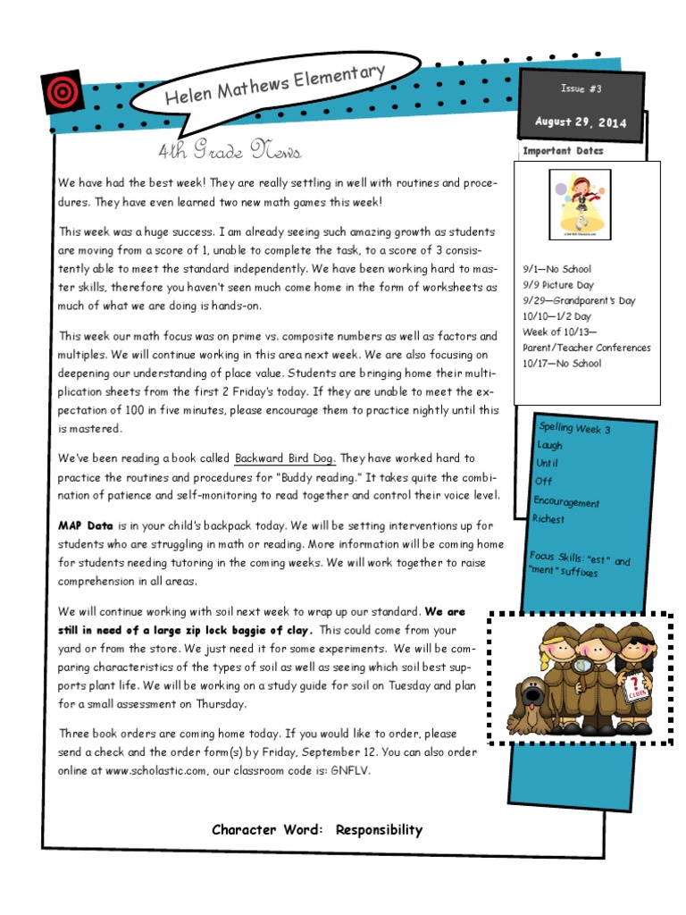 4th Grade News: Helen Mathe Ws Elementary | PDF | Cognition | Pedagogy