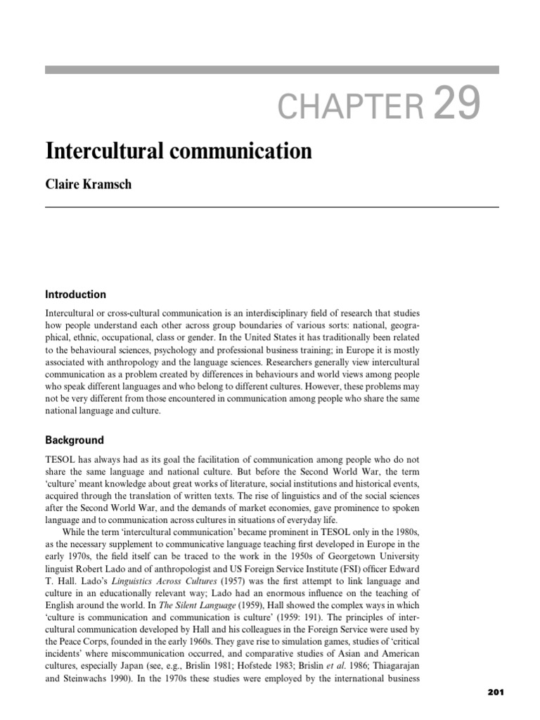 Claire Kramsch Intercultural Communication | PDF | Cross Cultural ...