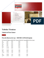 Tabela de Peso Linear Perfil Quadrado - Tabelas Técnicas _ Diferro Aços Especiais