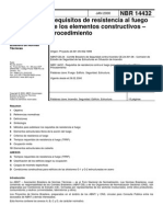 NBR 14432 - Requisitos de Resistencia Al Fuego de Los Elementos Constructivos.