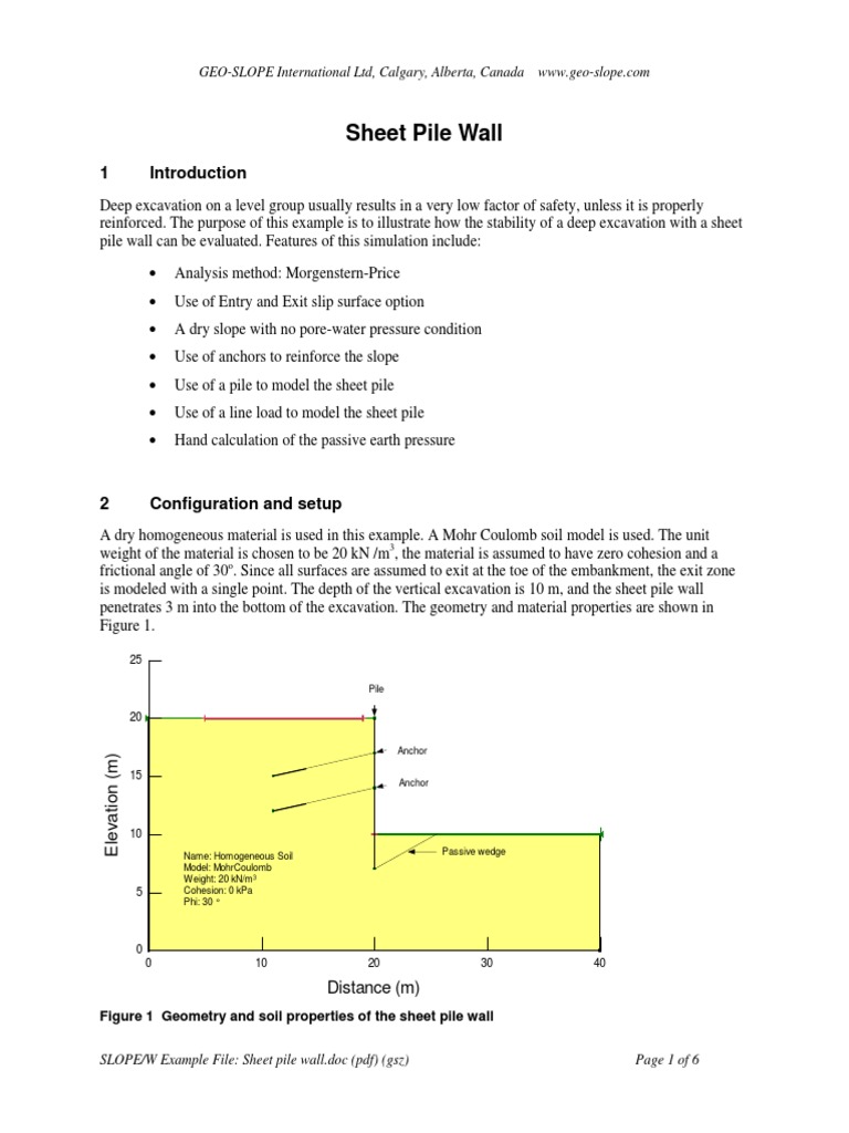Sheet Pile Wall | PDF