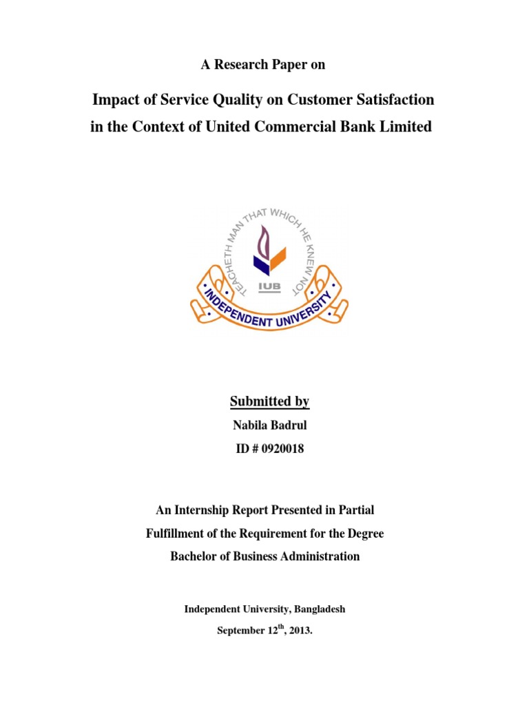 quality of service research papers