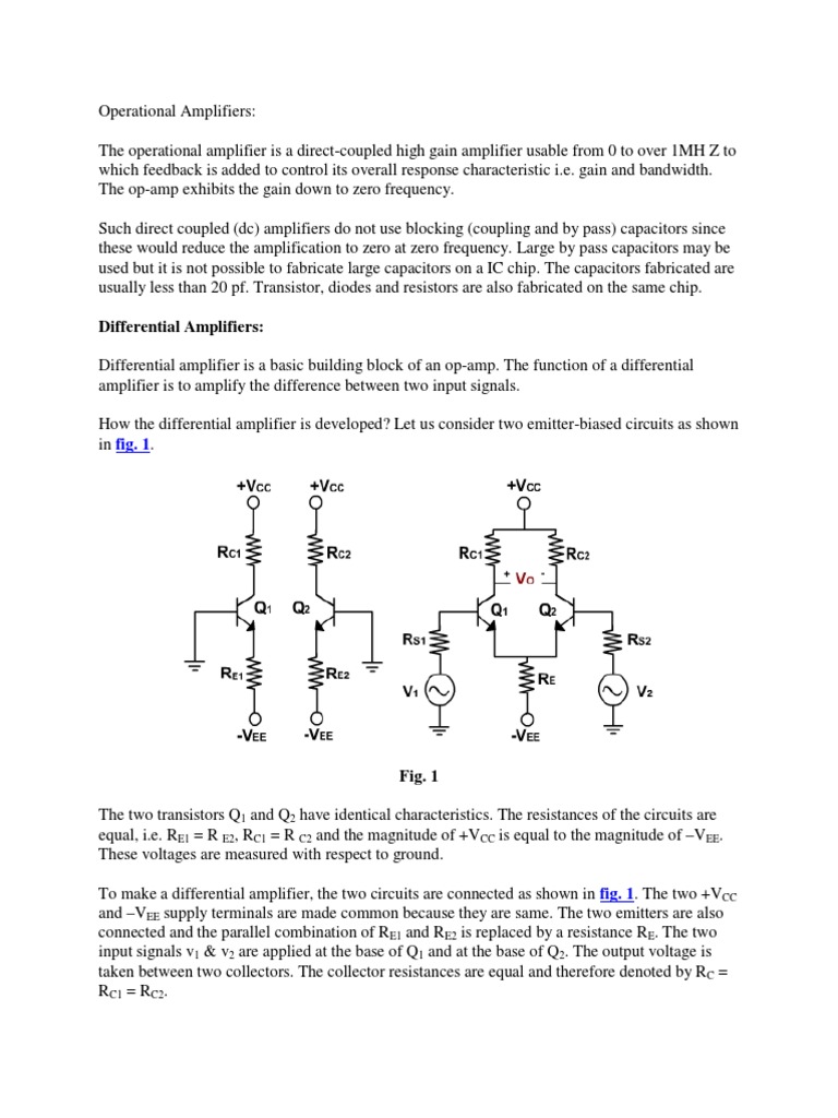 Understanding Operational Amplifiers and Differential Amplifiers | PDF ...