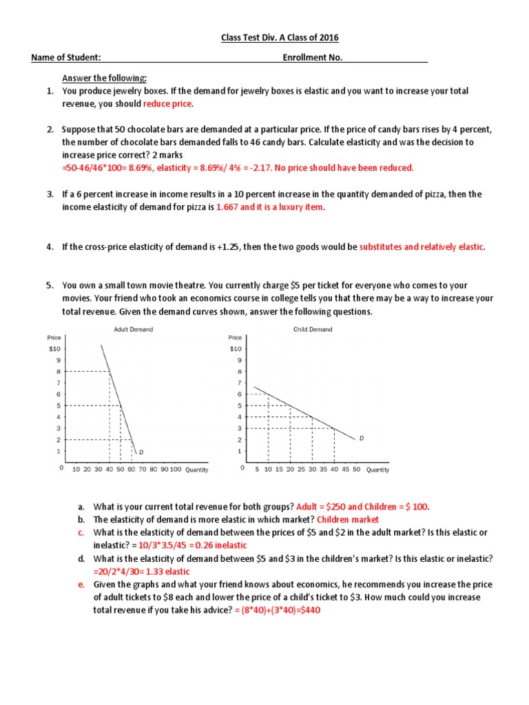 Elasticity Test Price Elasticity Of Demand Demand
