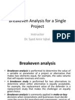Breakeven Analysis For A Single Project