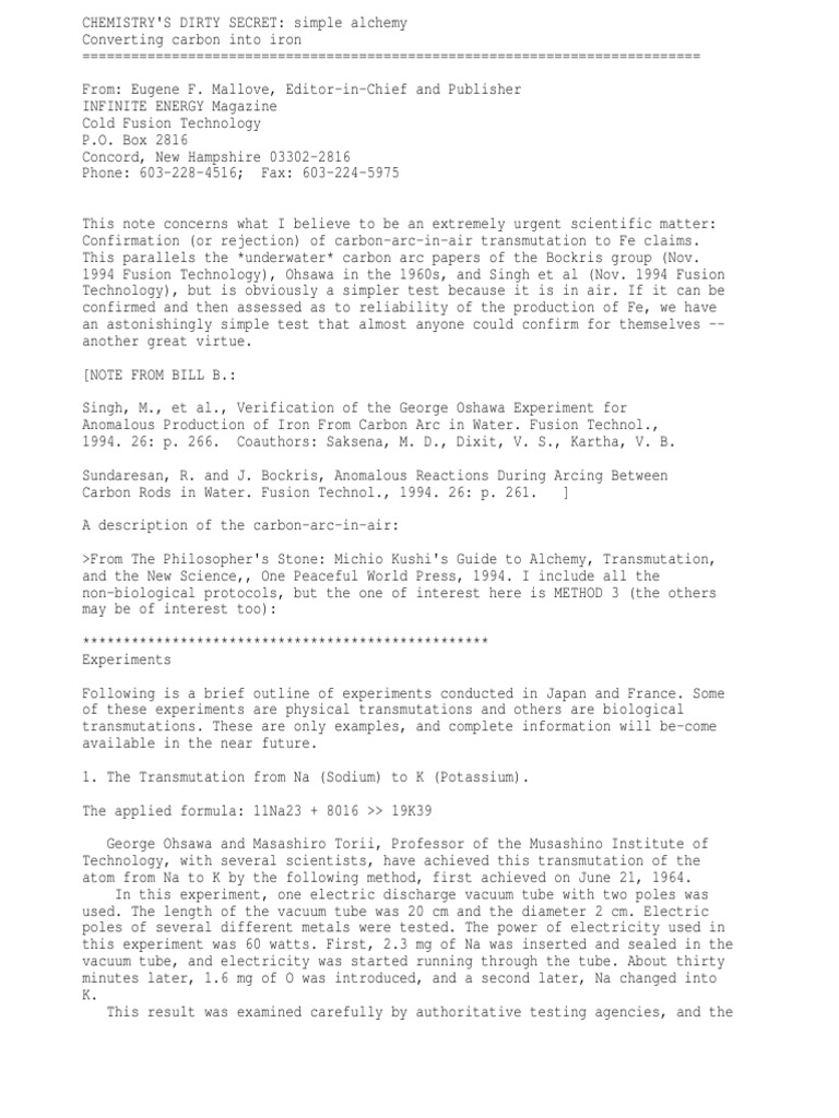 Simple Transmutation | PDF | Iron | Potassium