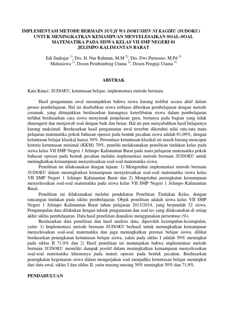 Contoh Jurnal Skripsi