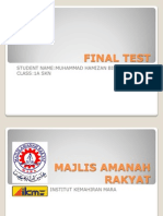 Final Test: Student Name:Muhammad Hamizan Bin Ahmad Karib Class:1A SKN