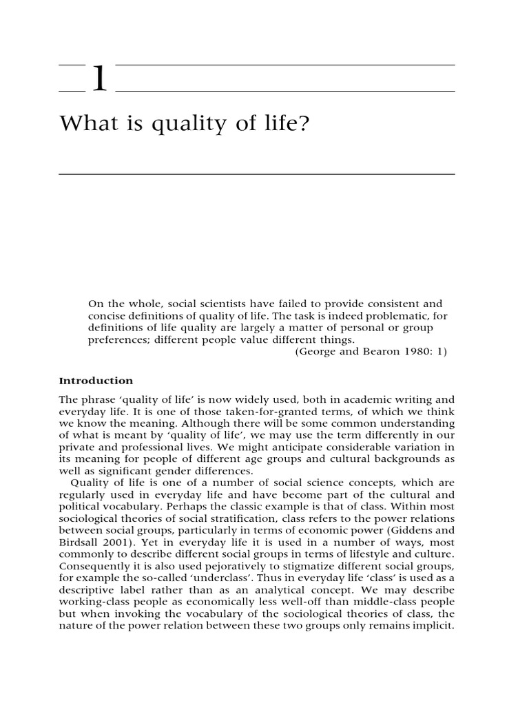 quality of life thesis