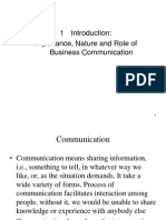 1 Importance, Nature and Role of Business Communication