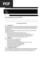 Disk Operating System (DOS) : Reference Notes