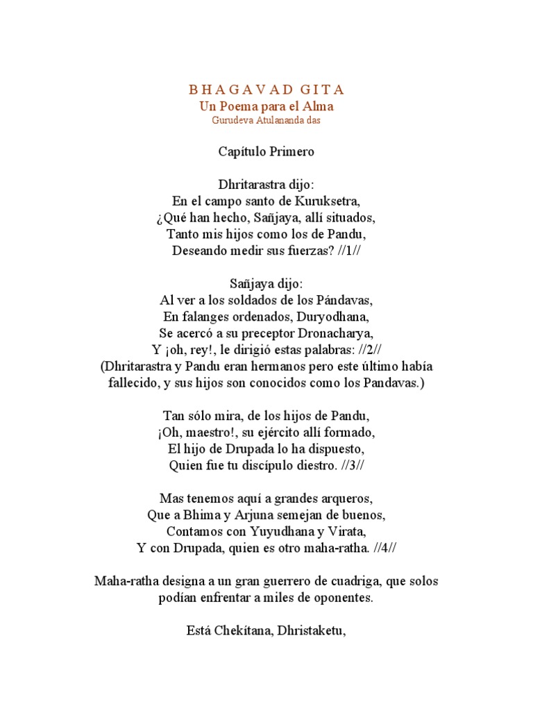 Bhagavad Gita Poema Para El Alma Alma Karma