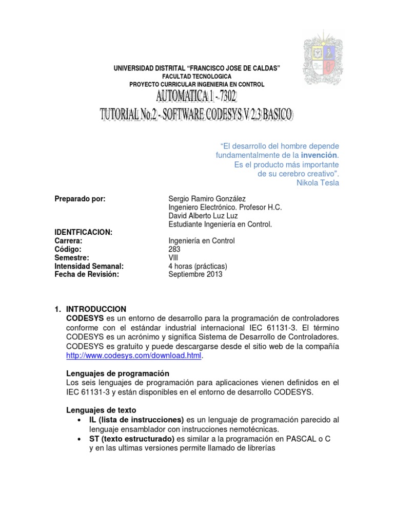Introducción a CODESYS y GRAFCET | PDF | Ingeniería Informática | Software