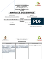 Planeación Didáctica de Toma de Decisiones Turno Matutino 2014