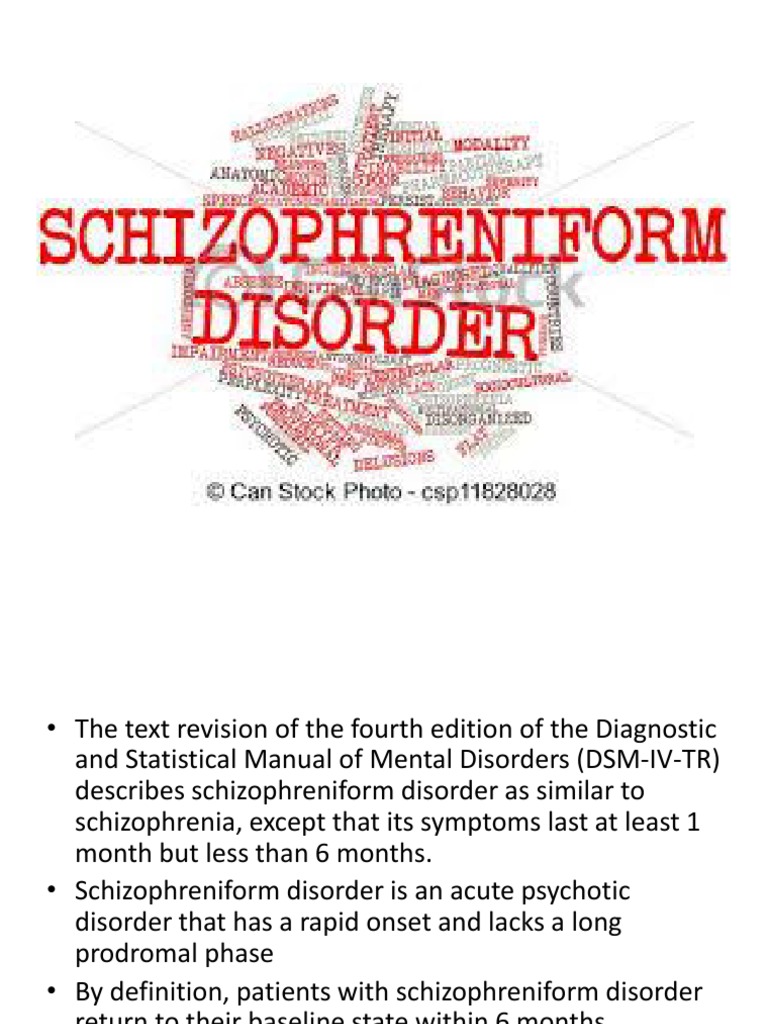 Schizophreniform Disorder Pdf Schizophrenia Psychosis