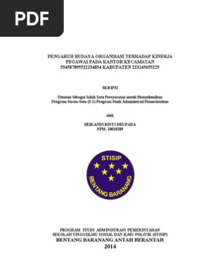 Pengaruh Budaya Organisasi Terhadap Kinerja Pegawai