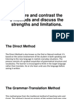 Compare and Contrast The 3 Methods and Discuss