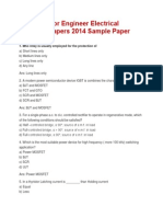 DMRC Junior Engineer Electrical Question Papers 2014 Sample Paper