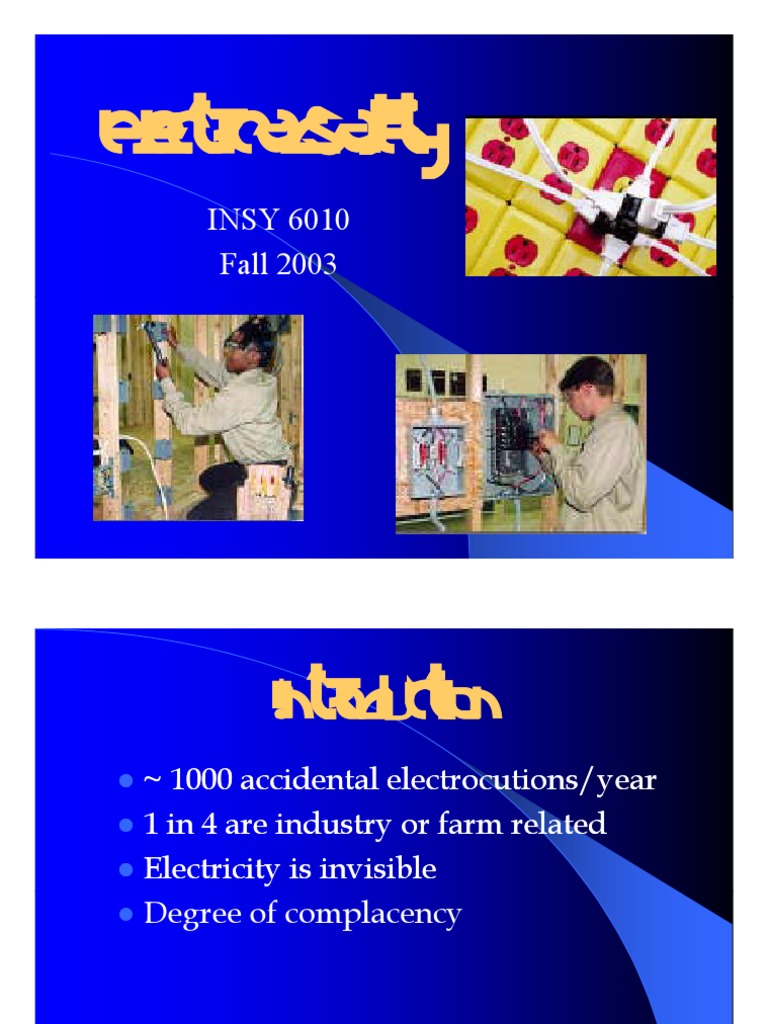 Electrical Safety Lecture Note PDF Electric Shock Fuse (Electrical)