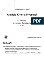 Analisis Kriteria Investasi