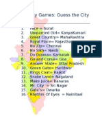 Answers Paper Party Game City Names