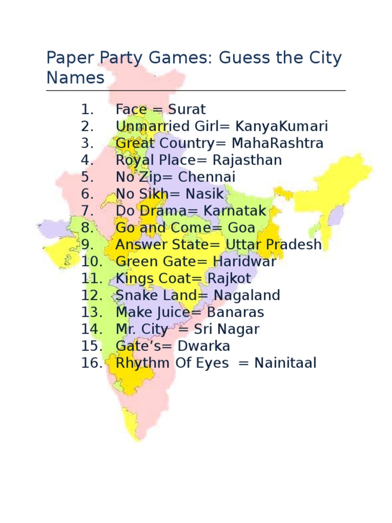 Answers Paper Party Game City Names Pdf