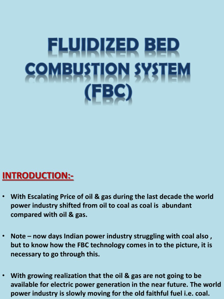 Fluidized Bed Combustion System (FBC) PDF Fluidization Combustion