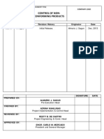 Control of Non-Conforming Products Procedure