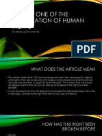 Article One of The Declaration of Human Rights