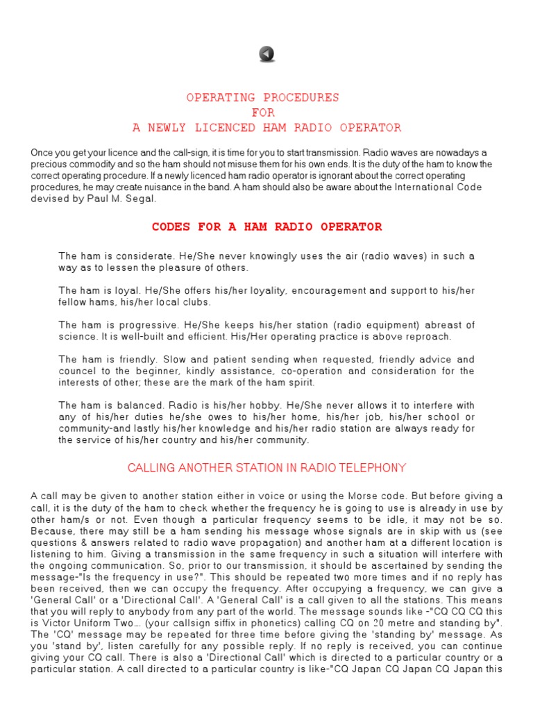 Ham Radio Operating Procedures Guide | PDF | Radio | Wireless