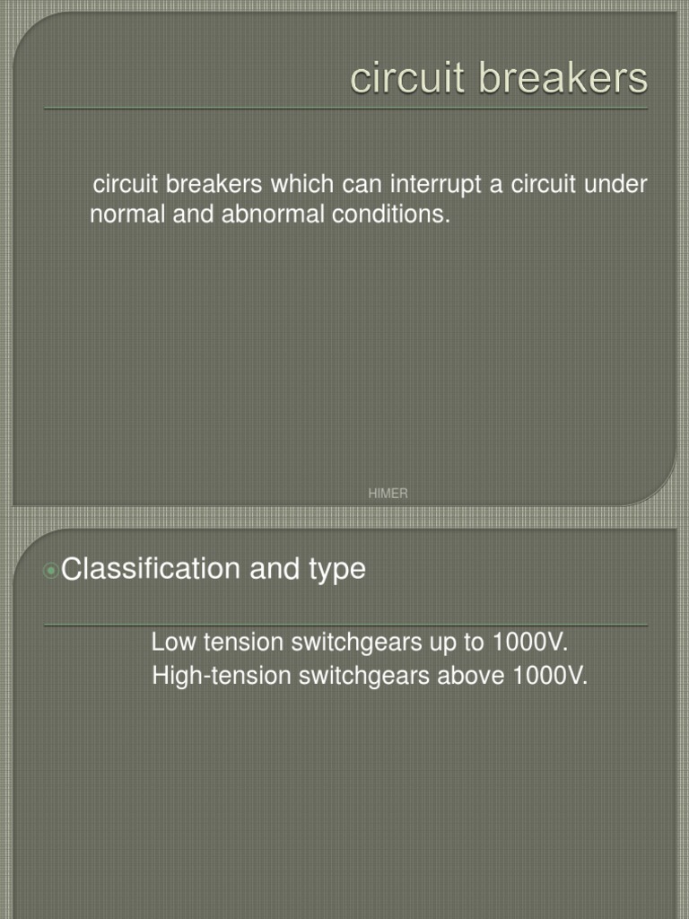 Circuit Breakers Ppt Electric Arc Switch