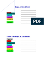Order The Days of The Week