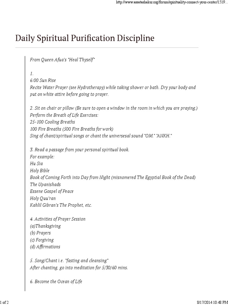 Daily Spiritual Purification Guide | PDF | Religion & Spirituality