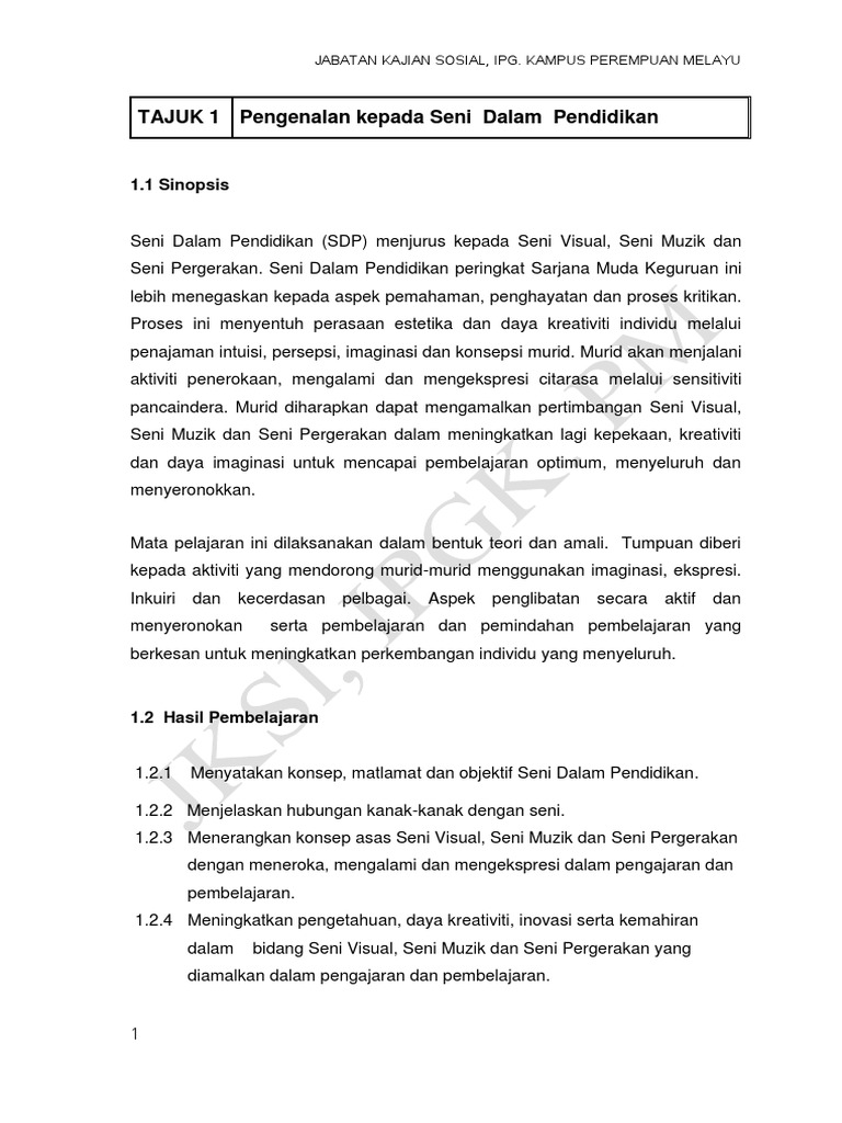 Waj 3073 Nota Seni Dlm Pend Pdf